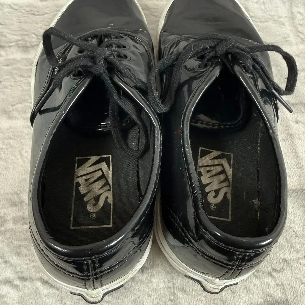 Vans Shoes Black Rainbow Patent Leather Mens 5 Womens 6.5 Skateboard Sneakers
